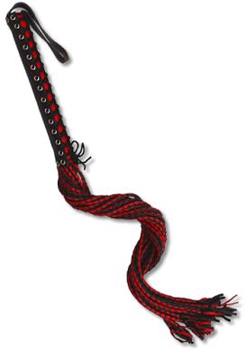 RIMBA Lederpeitsche 90 cm rot-schwarz