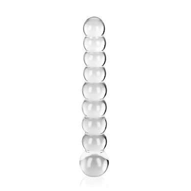 Glas Dildo mit Kugelstruktur, 20,5 cm