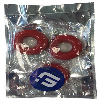 Sport Fucker Chubby Rubber 3-pc Cockring-Set Red