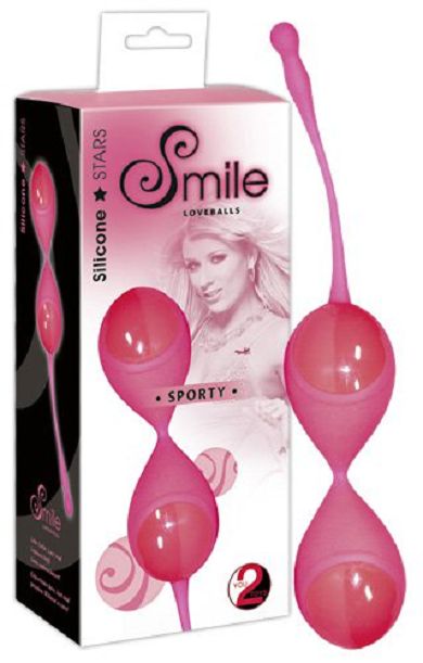 Smile Sporty - Liebeskugeln mit Vibroball-Innenleben Neon-Pink