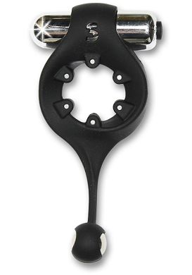 Shots Toys Vibrating Endless Cockring - Dangling black