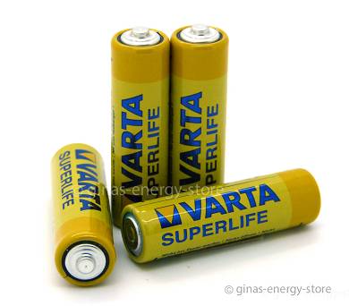 100 X VARTA SUPERLIFE Mignon AA MN1500 LR6 Batterien Blisterverpackt 6RP Zi-K