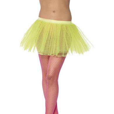 Tutu-Unterrock 4 Lagen in Neongelb 30 cm lang