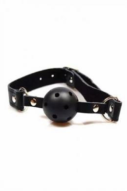 Ball Gags - Ballknebel - breathable - gebohrter Kunststoffball Schwarz