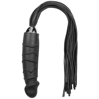 Peitsche mit Penisgriff - Dildo / Plug Flogger - black