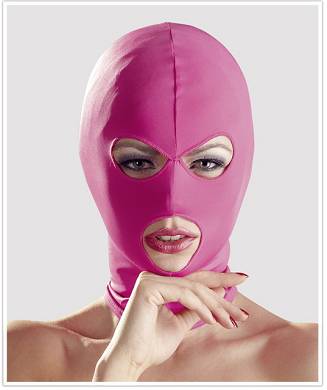 Kopfmaske eng anliegende in Pink aus Stoff