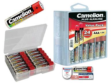 24 x CAMELION Micro-Batterie Plus Alkaline 1,5 V Typ AAA/LR03, 24er pack mit Box
