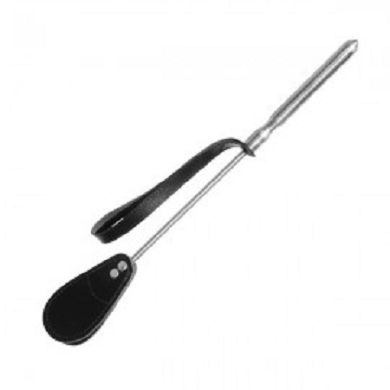 BDSM Gerte mit Aluminium Griff und einem Doppelpaddel aus Leder