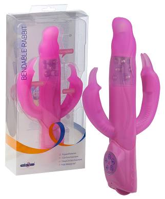 Pinker Perlenvibrator mit zwei biegsamen Armen
