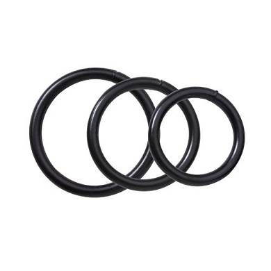 Spartacus Black Metal Cock Rings Set 3er