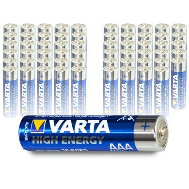 60x Varta AAA High Energy Micro LR03 Batterie - 1200mAh 1,5V Alkaline 60 Stück
