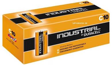 10x Batterie Typ C Baby Duracell Industrial Alkaline LR14-E93-C-MN1400-Baby Box
