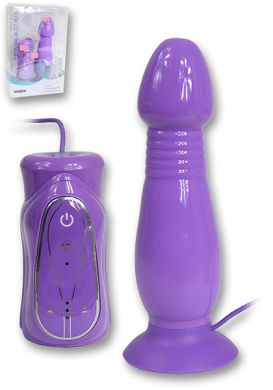 16 x 3 - 4,5 cm Buttplug Thrusting Butt Plug purple - mit Stofunktion