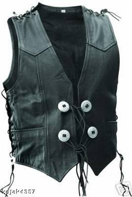 Weste. Lederweste. Leather Waist Coat Cowhide. Nappa XL