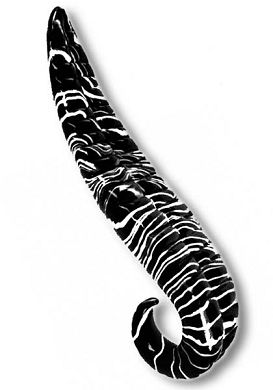 17 x 1,1 - 3,9 cm Glasdildo - The African Lick in schwarz-weiß
