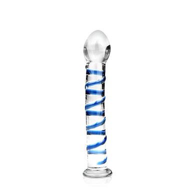 Glas Dildo mit Spiralstruktur, 20,5 cm