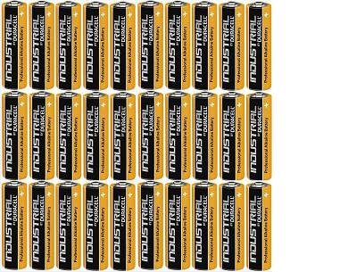 30x Batterie AA Mignon Duracell Industrial Alkaline MN1500-LR6-Stilo Bulk