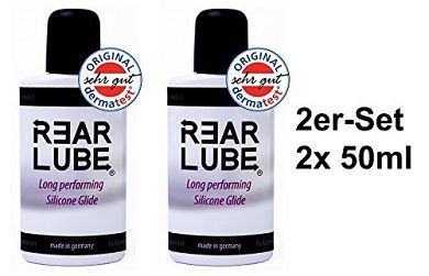 Rear Lube. 2x 50ml. Long Performing Silicone Glide. silikonbasiertes Massageöl. Derma