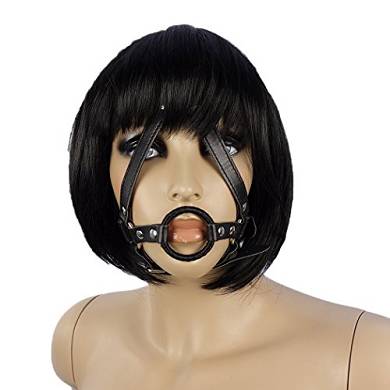 Mund Knebel #7125 Kopfharness mit Ring-Knebel. schwarz
