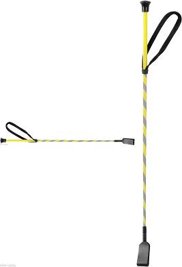 PEITSCHE GERTE reflektierend, gelb/silber, 65 cm NEU