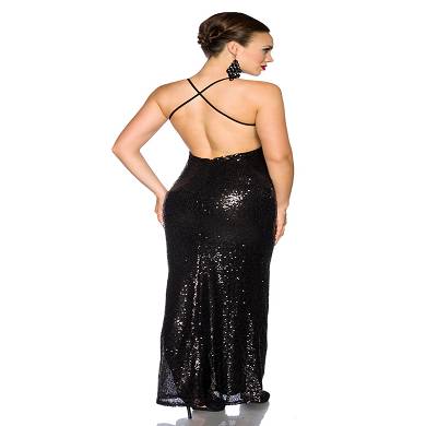 Rckenfreies Abendkleid mit Pailletten