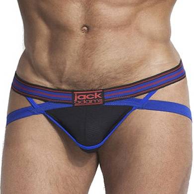 jackadams Flex Racer X-Fly Jockstrap Underwear Royal/BlackSchwarz