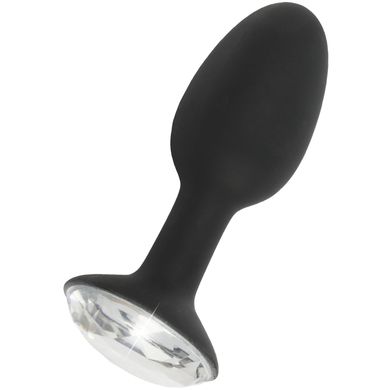 10,5 x 3,5 cm Crystal Amulet large Silicone Butt Plug black