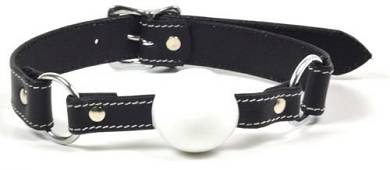 Ballknebel weiß Leder
