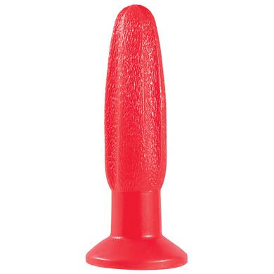 Buttplug mit Rillen in Rot