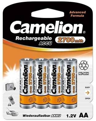 4x Akku + Box Mignon AA Ni-MH Camelion 2700mAh Mignon AA 1,2V Aufladbar Batterie