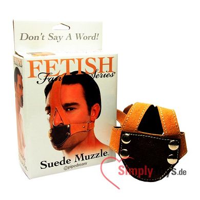 Fetish Fantasy Maulkorb Suede Muzzle beige-schwarz