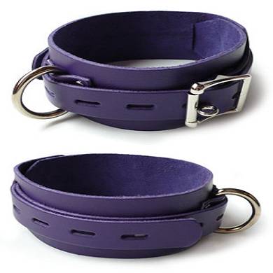Lila Deluxe Leder Halsband