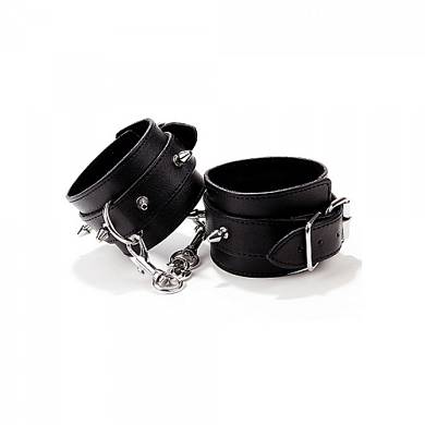 Handfesseln aus Leder mit Spikes - in Schwarz