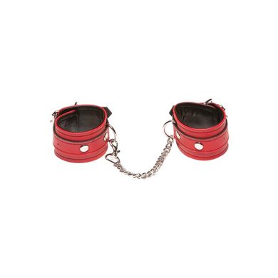 Leder Hand-Fesseln rot mit Kette