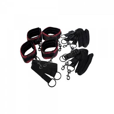 Bett Bondage-Set - in Rot