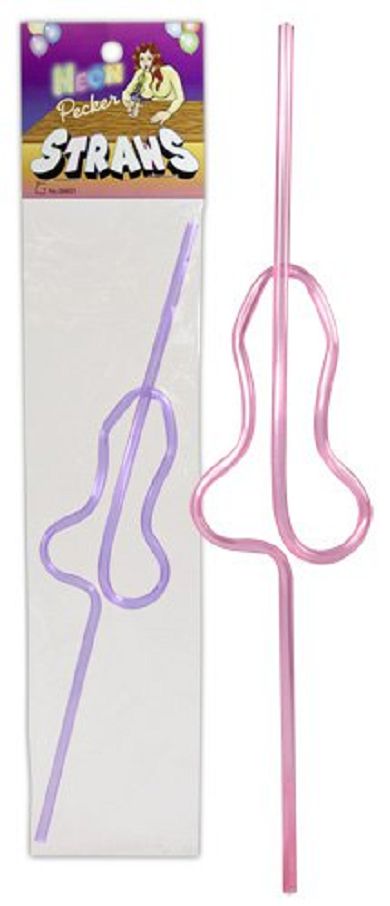 Penis-Strohhalm gebogen - 25,5 cm lang