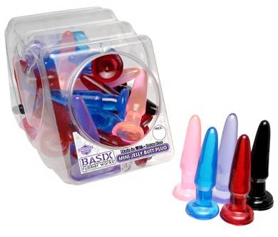 Basix by Pipedream Butt Plug Bowl - 36 Mini Buttplugs in 6 Farben im Display - je 11.5 cm 