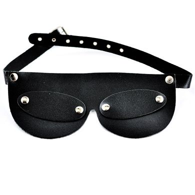 Augenmaske offen/geschlossen schwarz, Leder