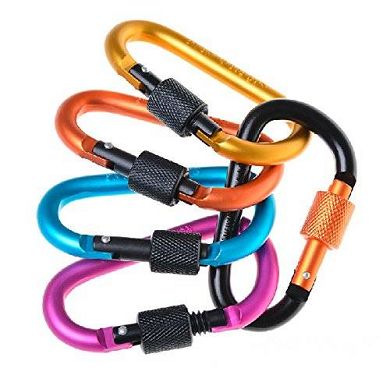 5 Stück Aluminium Zubehör Karabiner D-Ring Schlüsselanhänger Clip Kara