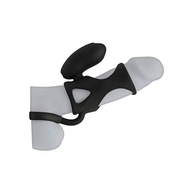 KINK by Doc Johnson - Caged Vibrating Silicone Cock Cage with Ball Strap black