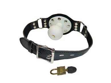 Bondage Stopf-Knebel Mund-Knebel mit Stopf Ball weiß