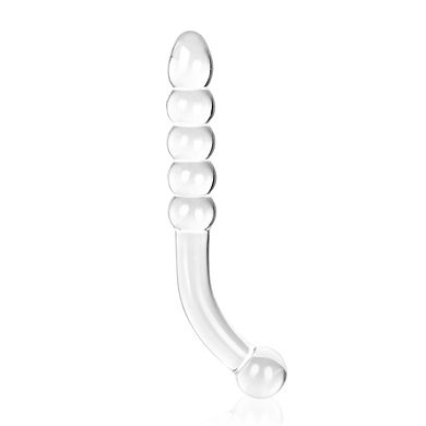 Gebogener Glas Dildo, 23 cm