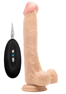 27 x 5 cm REALROCK Vibrator - mit Hoden skin