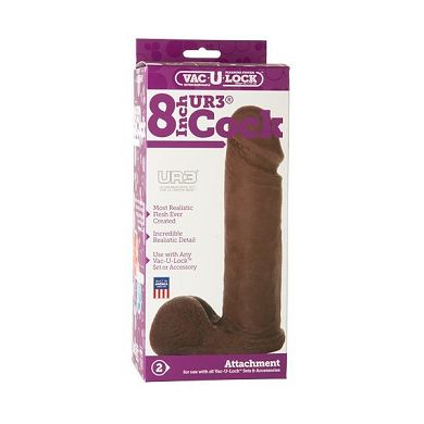 Doc Johnson - Vac-U-Lock Ur3 Cock - 8 inch - brown