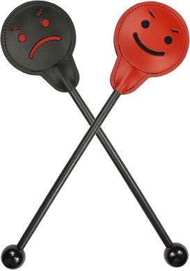 Leder Paddel Smiley black/red