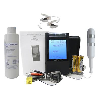 REIZSTROM- SET aus TENS Gerät, Vaginalsonde, Estim Klammern, Gel T20-10018