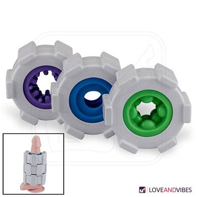 Kombinierbarer Ring-Masturbator mit 3 Ringen