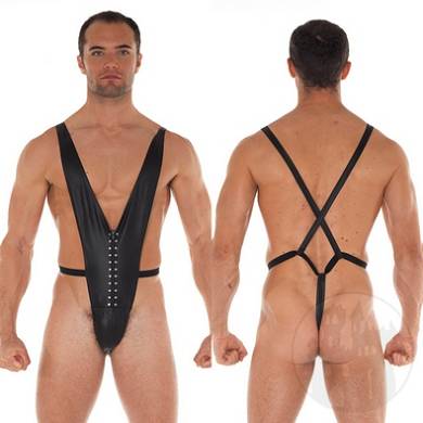 Leder Body mit Reiverschluss und Gummizug