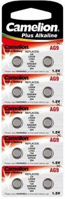 10x Batterie Knopfzelle AG9 Camelion Plus Alkaline 1,5V - LR936, G9, LR45, 194