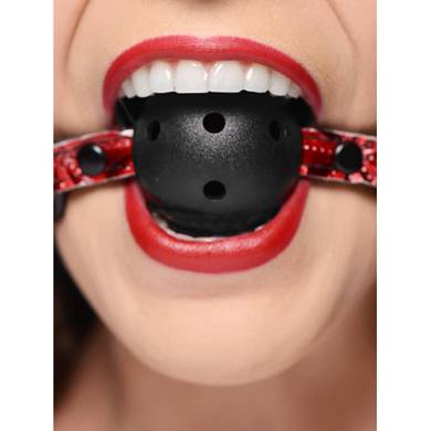 Ball Gag mit Luftlchern in Schwarz/Rot